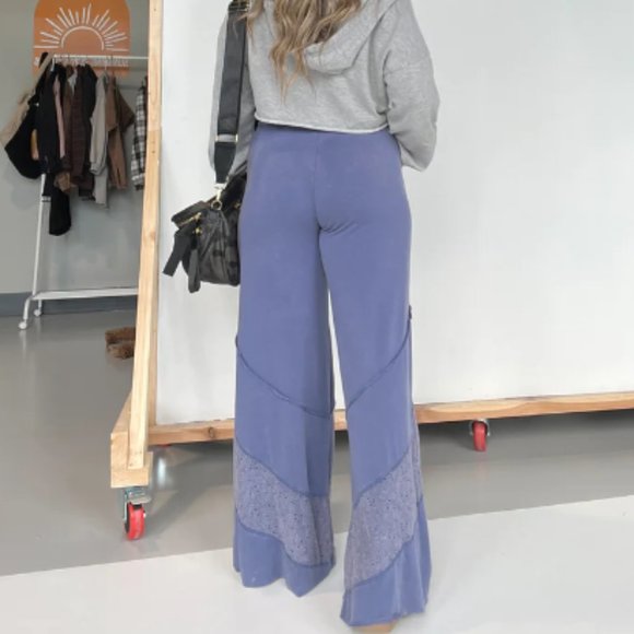 RELISTED  Boho Babe Wide Leg Pants Blue - Picture 5 of 5